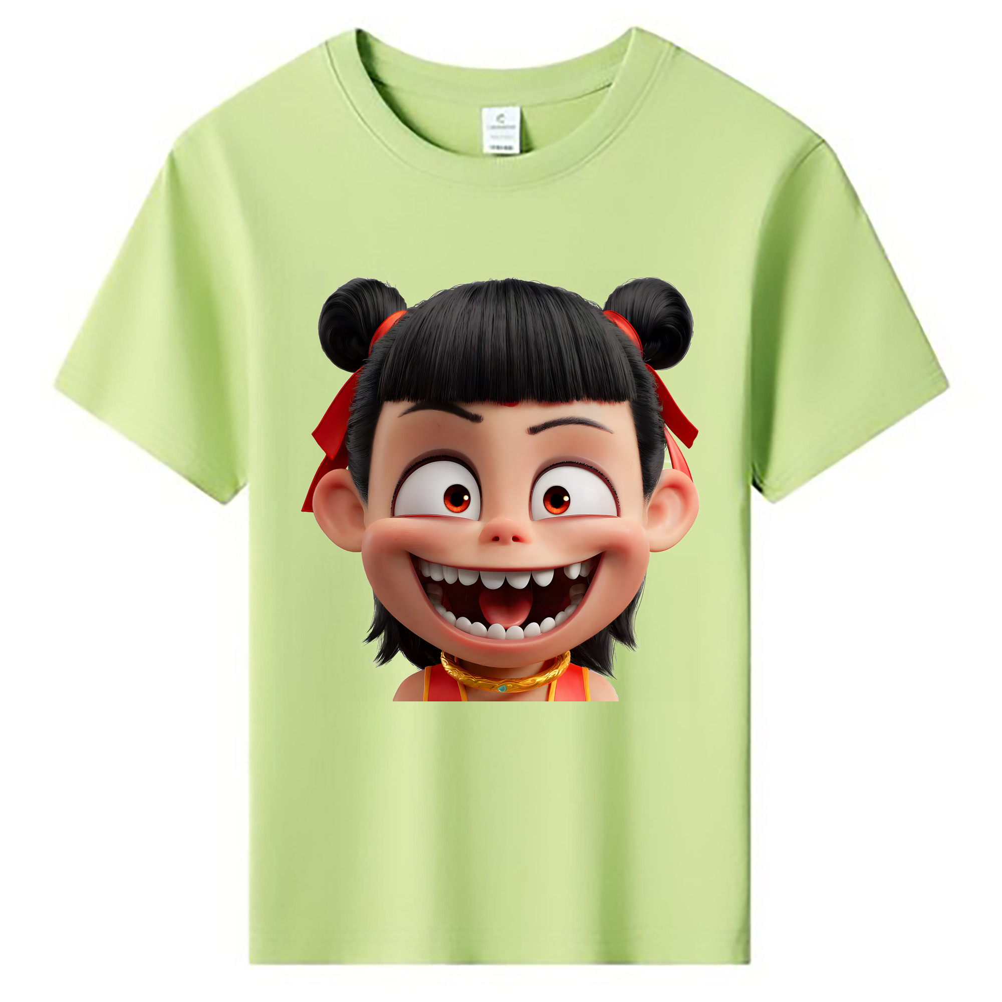 （画像用） Ne Zha 2 ナタ 魔童の大暴れ 綿100％キッズTシャツ（フロントプリント）